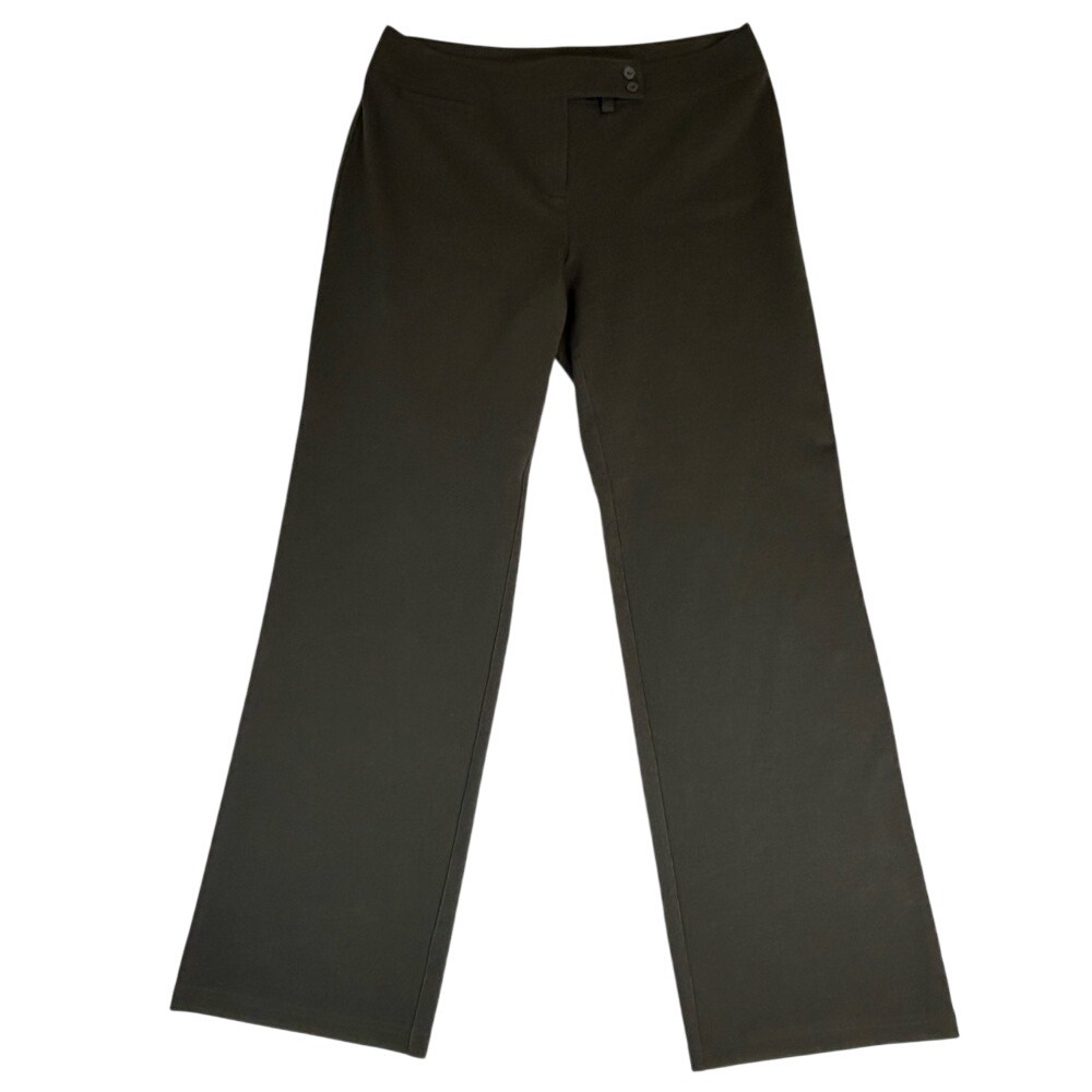 Eileen Fisher Brown Heavyweight Rayon‎ Knit Tab Waist Trousers Size Medium